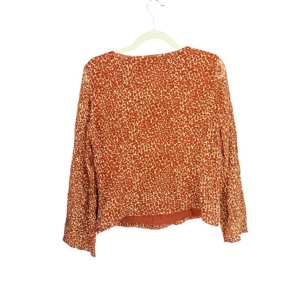 Vintage ICE Product Sequined Leopard Print Long Sleeve Blouse M - Picture 8 of 11